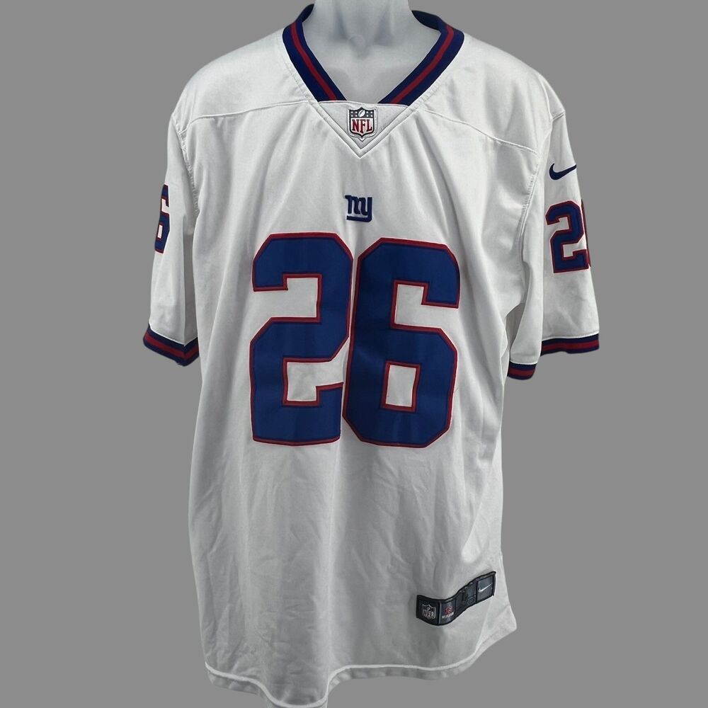 Saquon Barkley #26 NY Giants Jersey White NFL Mens L Football Blokecore Tailgate
